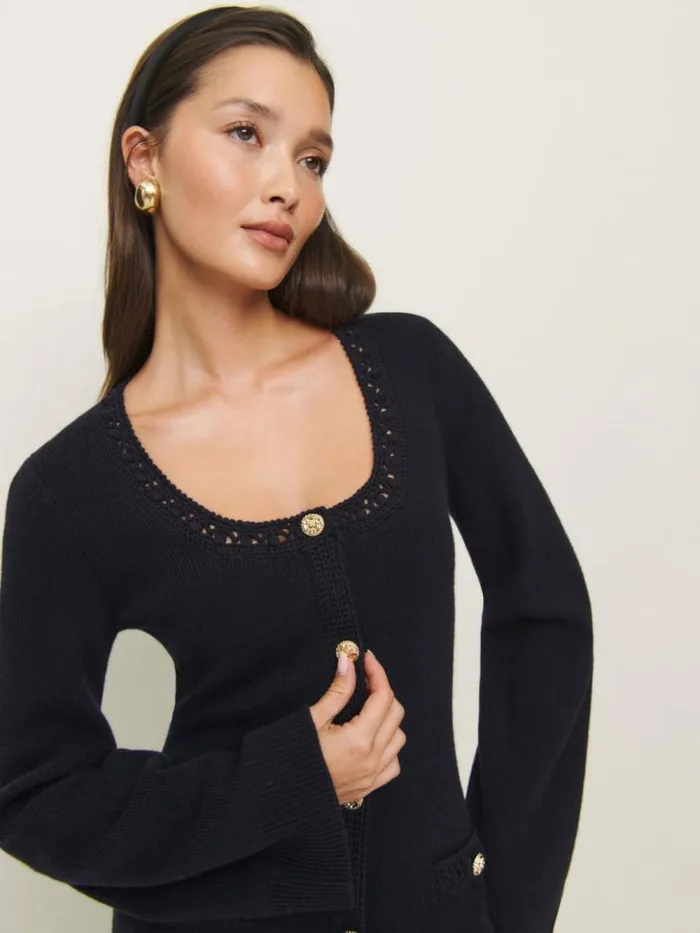 Clothing The Reformation Priscilla Regenerative Wool Mini Dress Navy