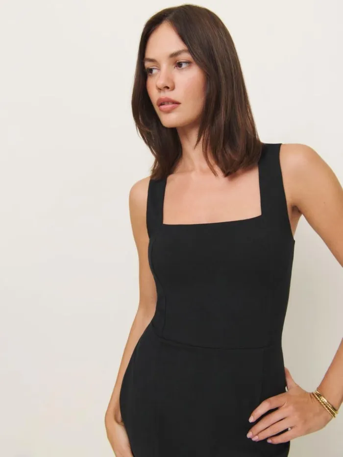 Clothing The Reformation Rai Knit Dress Black