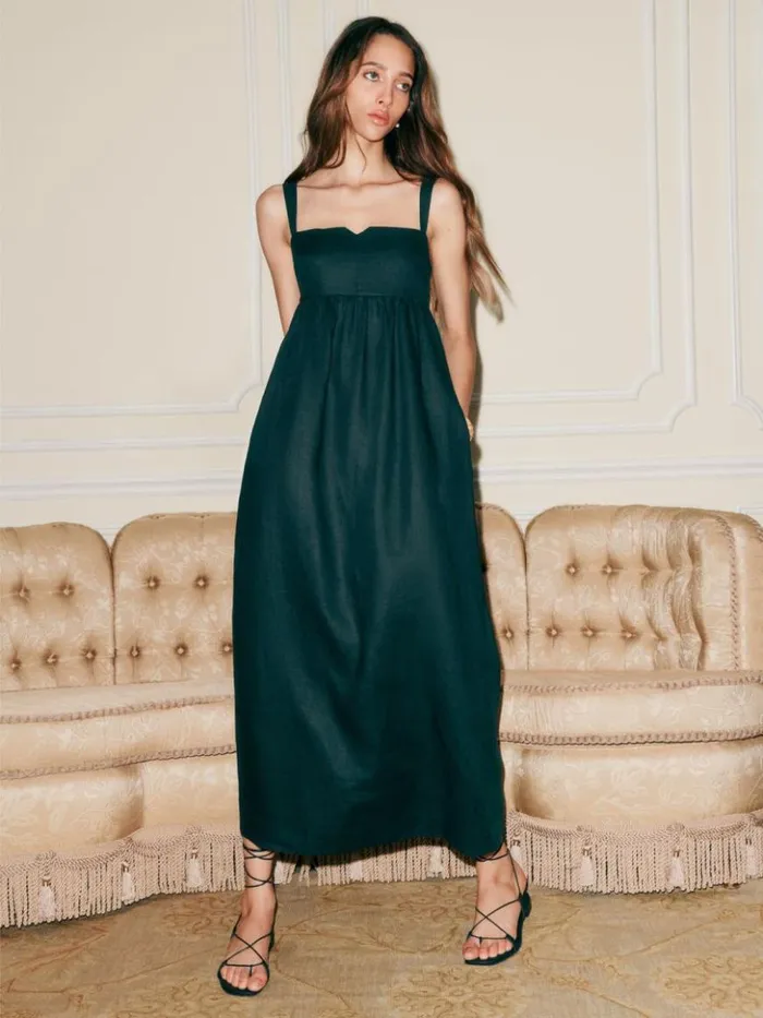 Clothing The Reformation Reade Dress Black