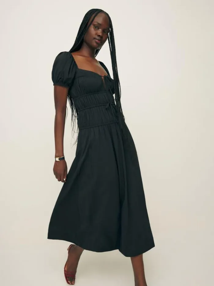 Clothing The Reformation Rhett Dress Black