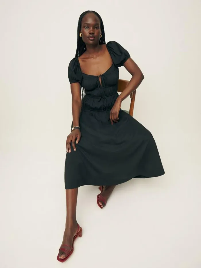 Clothing The Reformation Rhett Dress Black
