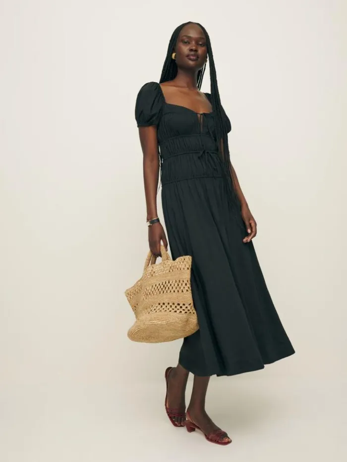 Clothing The Reformation Rhett Dress Black
