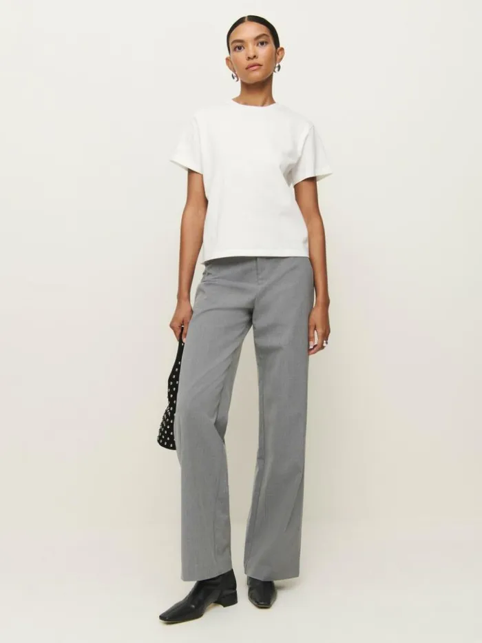 Clothing The Reformation Rowan Crew Tee White