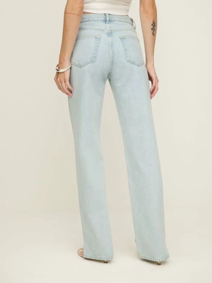 Clothing The Reformation Val 90s Mid Rise Straight Jeans Mooney Vented