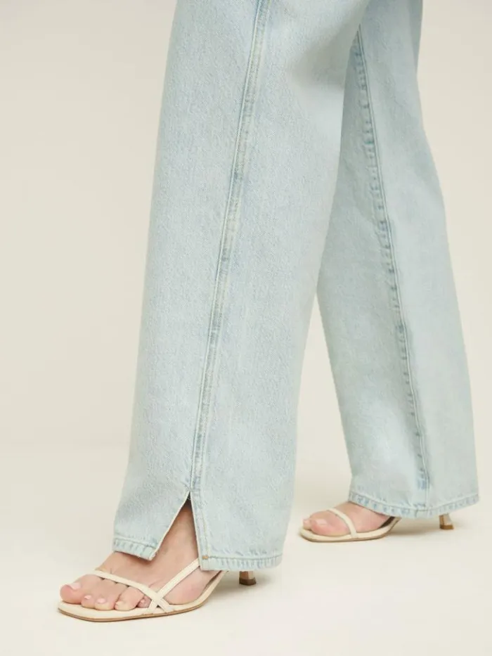 Clothing The Reformation Val 90s Mid Rise Straight Jeans Mooney Vented