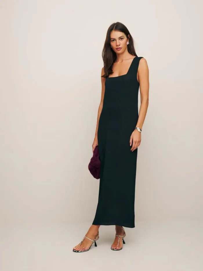 Clothing The Reformation Vea Dress Black