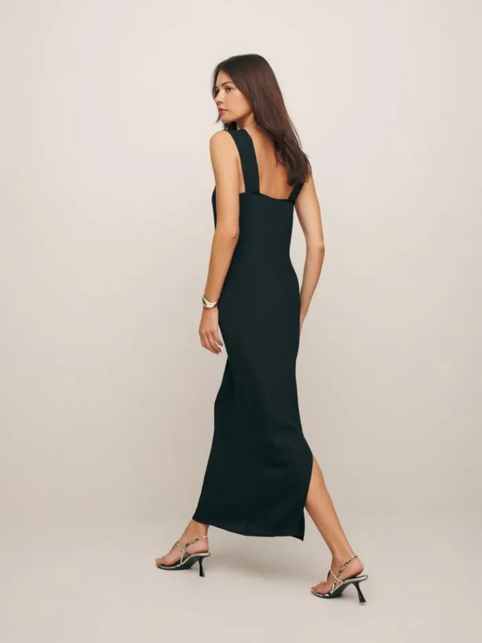 Clothing The Reformation Vea Dress Black