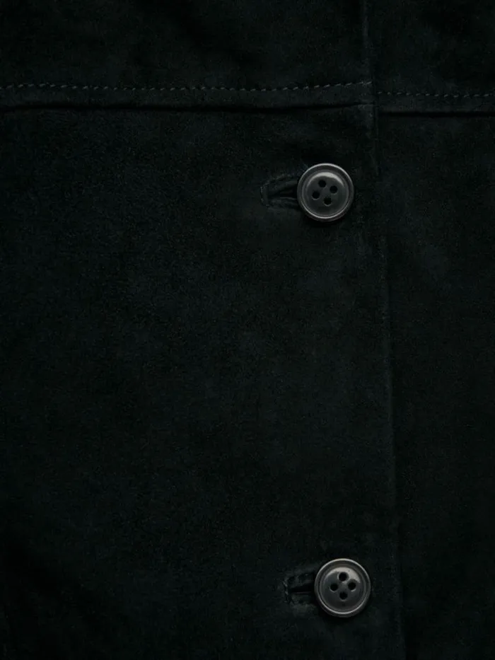 Clothing The Reformation Veda Lincoln Suede Shirt Jacket Black Suede