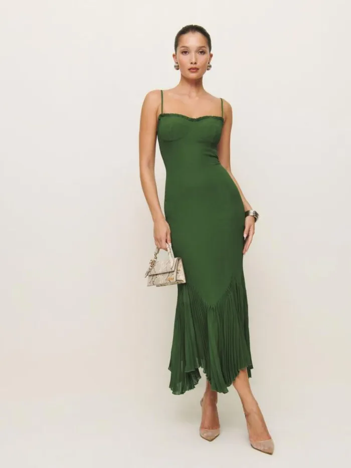 ClothingWeddings The Reformation Aiko Dress Moss