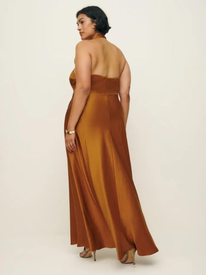ClothingWeddings The Reformation Daniela Silk Dress Es Copper