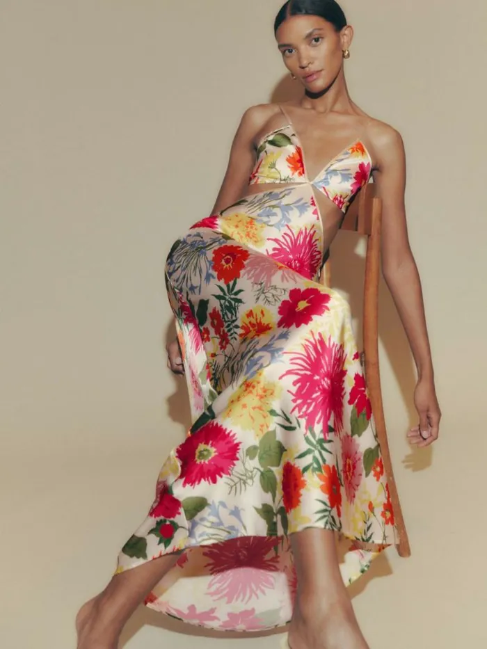 ClothingWeddings The Reformation Poppies Silk Dress Fabrizia