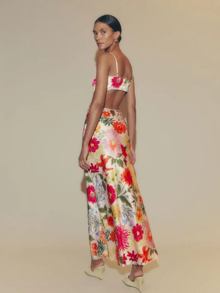 ClothingWeddings The Reformation Poppies Silk Dress Fabrizia