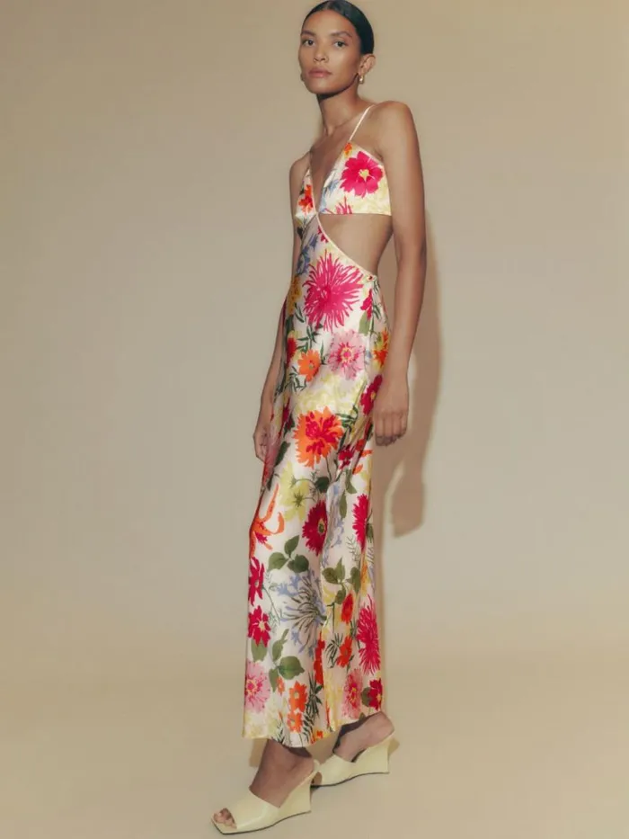 ClothingWeddings The Reformation Poppies Silk Dress Fabrizia