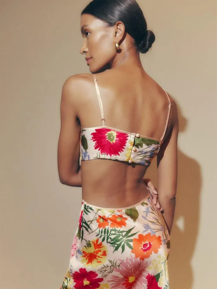 ClothingWeddings The Reformation Poppies Silk Dress Fabrizia