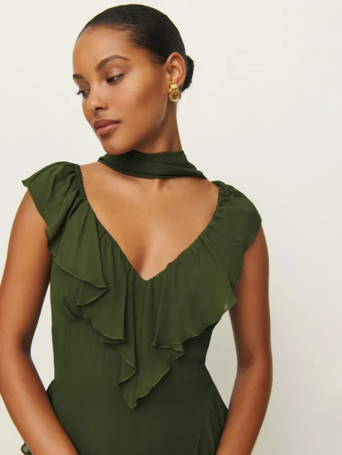 ClothingWeddings The Reformation Silvana Dress Fern Green