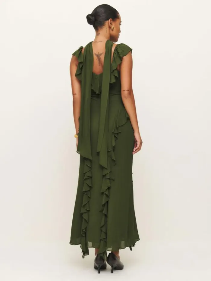 ClothingWeddings The Reformation Silvana Dress Fern Green