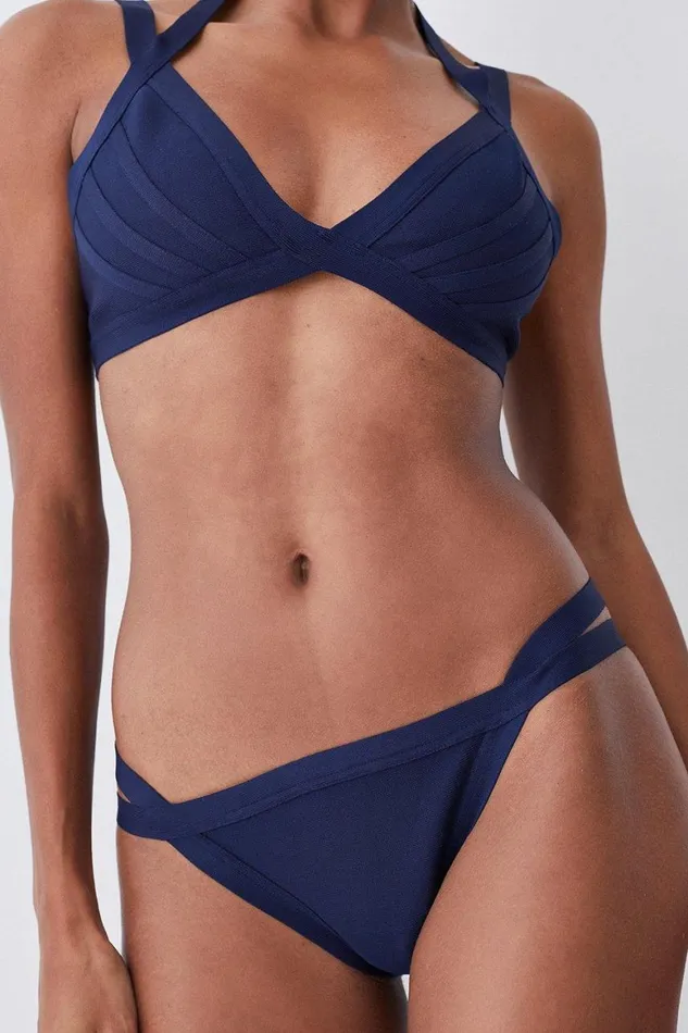 CoOrds Women Karen Millen Bandage Double Strap Set Navy