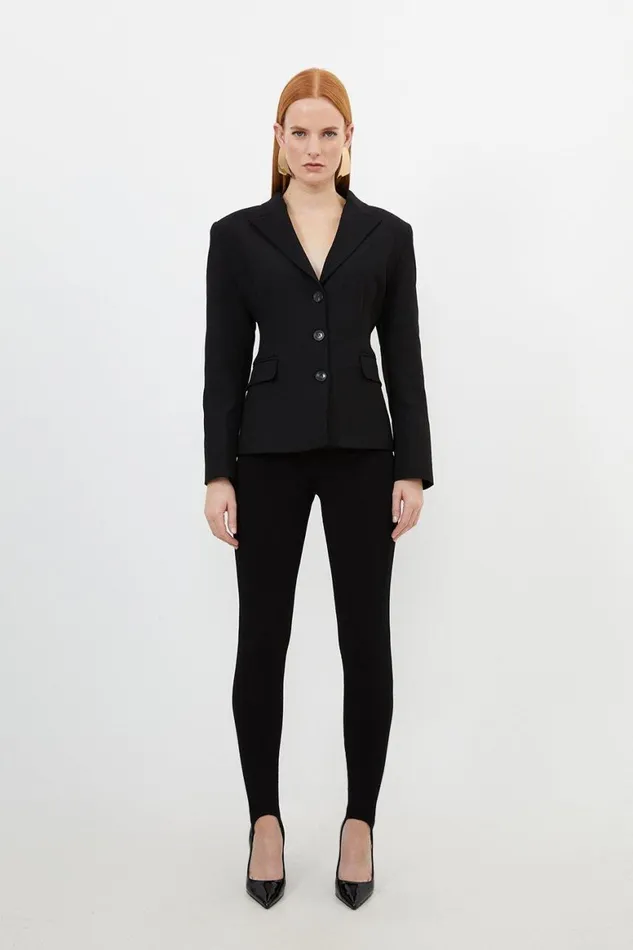 Coats and Jackets Women Karen Millen Compact Stretched Tailored Darted Blazer Black Coats and Jackets Women Karen Millen Compact Stretched Tailored Darted Blazer Black