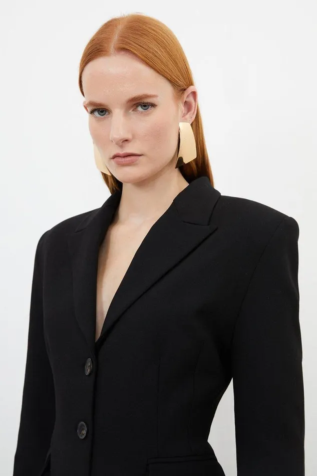 Coats and Jackets Women Karen Millen Compact Stretched Tailored Darted Blazer Black