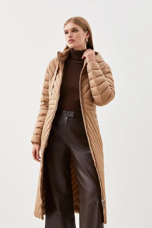 Coats and Jackets Women Karen Millen Petite Lightweight Longline Packable Coat Neutral Coats and Jackets Women Karen Millen Petite Lightweight Longline Packable Coat Neutral