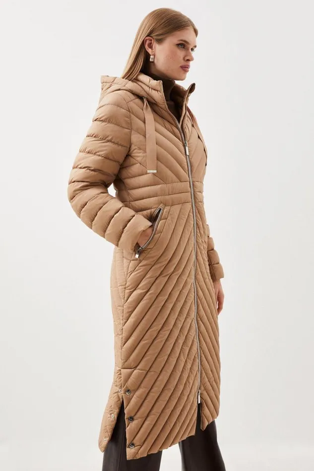 Coats and Jackets Women Karen Millen Petite Lightweight Longline Packable Coat Neutral