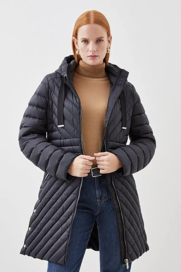Coats and Jackets Women Karen Millen Real Down Packable Coat Black