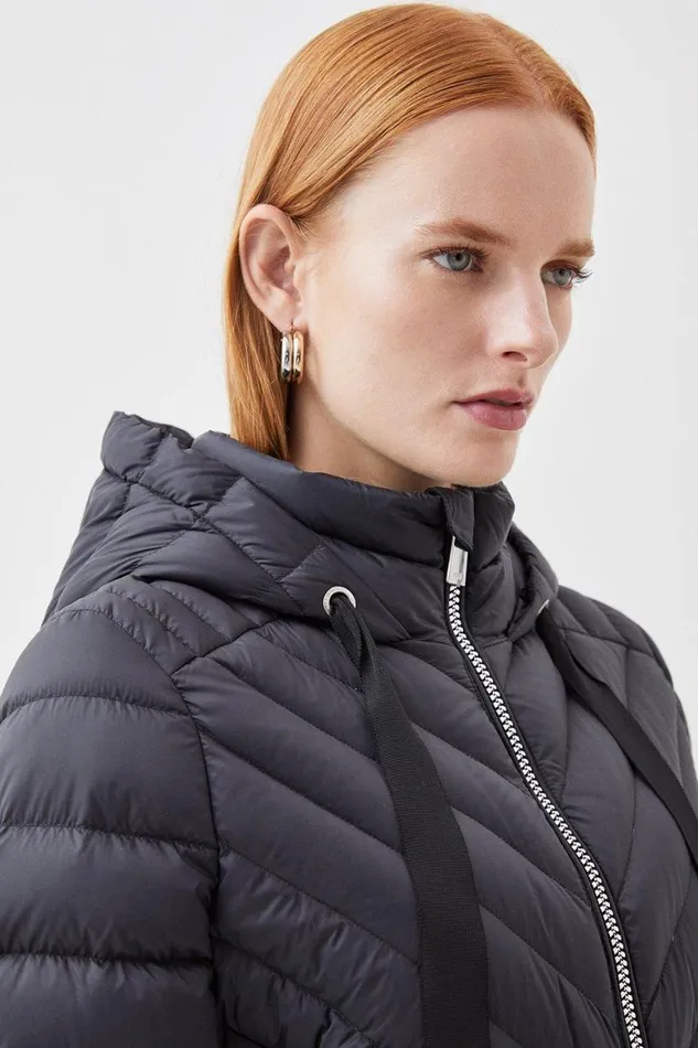 Coats and Jackets Women Karen Millen Real Down Packable Coat Black