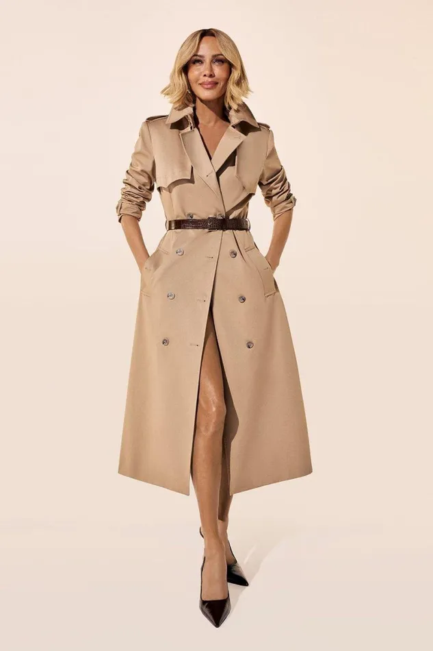 Coats and Jackets Women Karen Millen Tailored Belted Trench Coat Camel