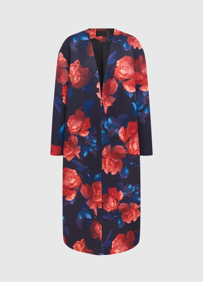 Coats and Jackets Women LEO LIN Zina Cocoon Coat 8211 Rose Print