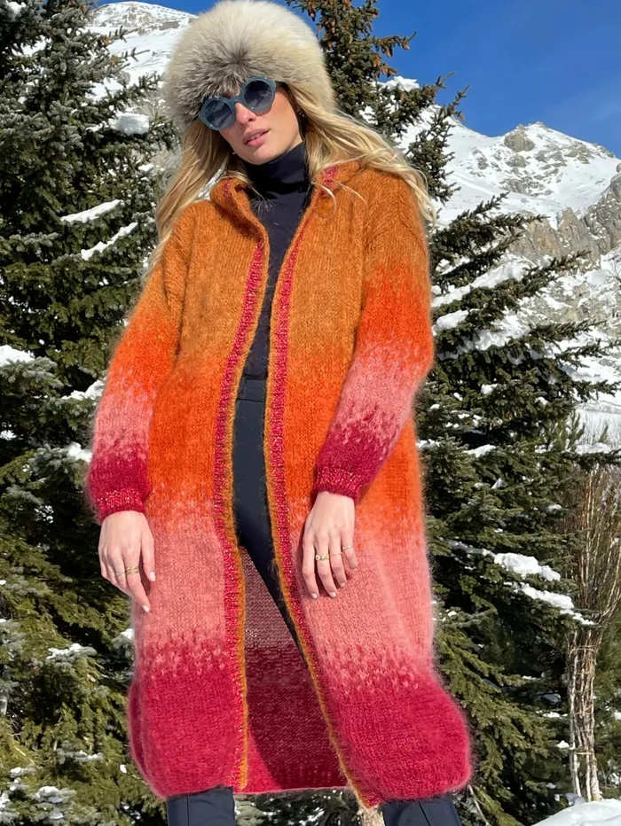 Coats Women Rose Carmine COAT HOODIE TIEandDYE BORDEAUX