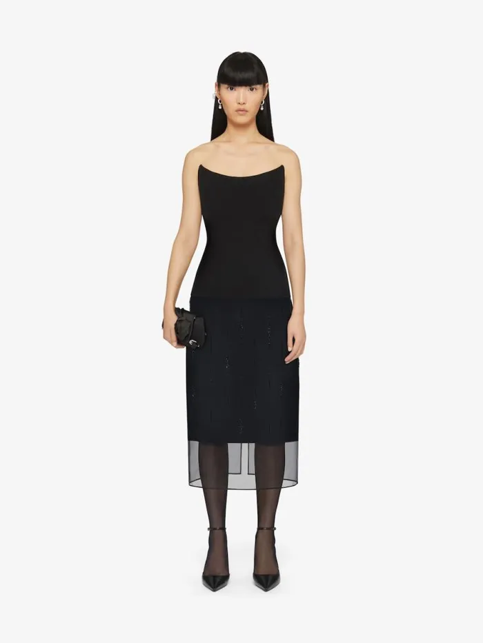 Corset Bustier Top In Crepe And Satin Black Women Givenchy Tops and Shirts
