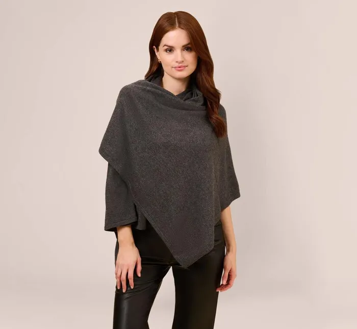 Cover Ups Womens Adrianna Papell Classic S039Hug With Tunnel Sleeves In Charcoal