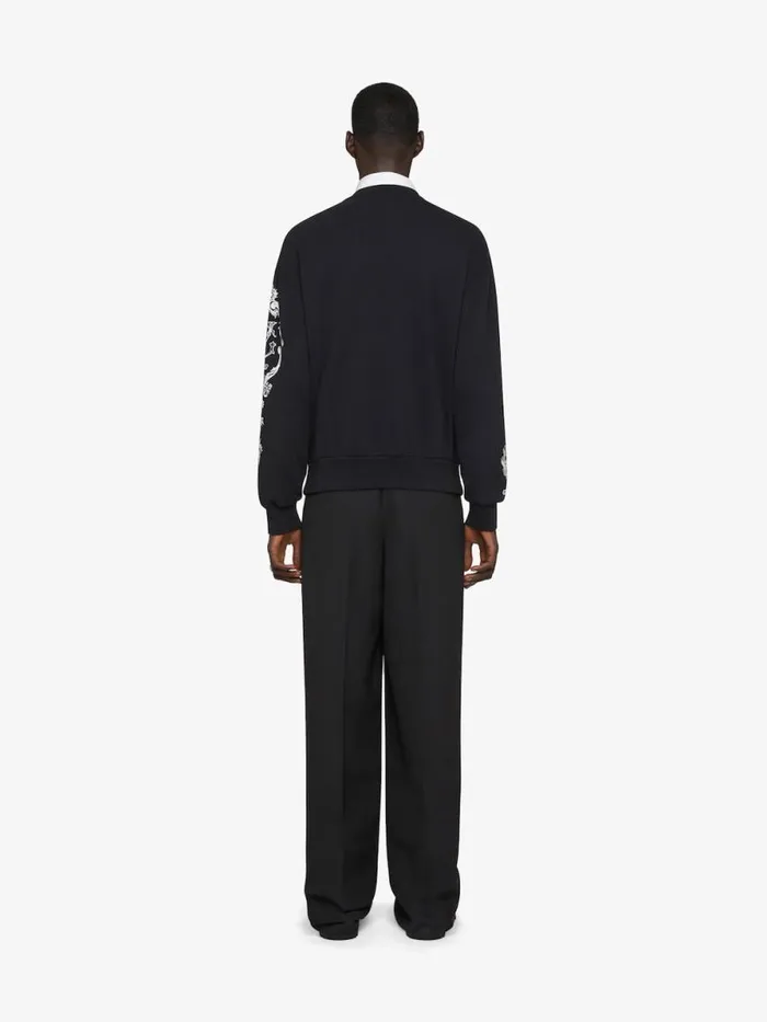 Crest Boxy Fit Sweatshirt In Fleece Black Men Givenchy Sweatshirts and Hoodies