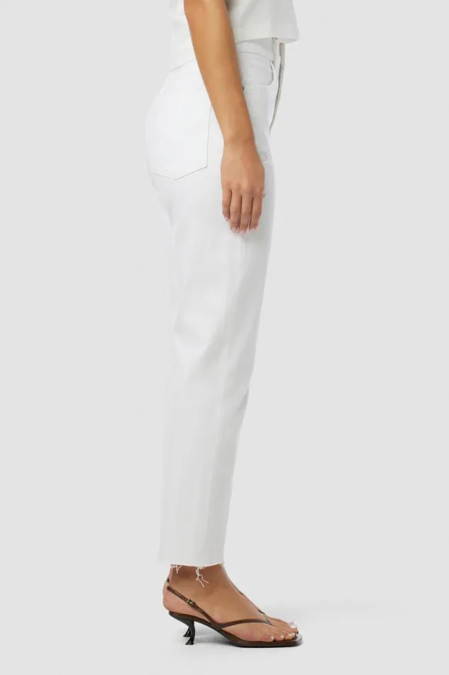 Cropped Women Hudson Jeans Jade HighRise Straight Crop Jean Torn White Cropped Women Hudson Jeans Jade HighRise Straight Crop Jean Torn White