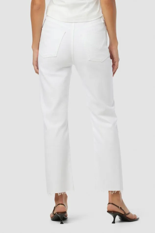 Cropped Women Hudson Jeans Jade HighRise Straight Crop Jean Torn White Cropped Women Hudson Jeans Jade HighRise Straight Crop Jean Torn White