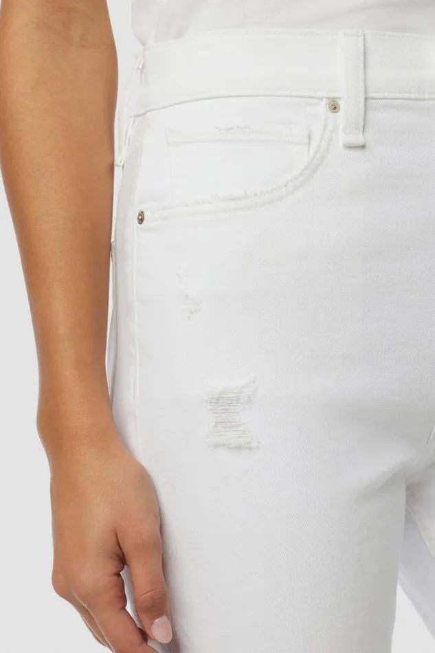 Cropped Women Hudson Jeans Jade HighRise Straight Crop Jean Torn White Cropped Women Hudson Jeans Jade HighRise Straight Crop Jean Torn White