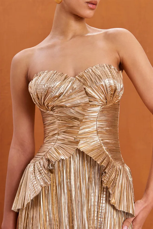 Cult Gaia Charlique Dress Gold Women Dresses