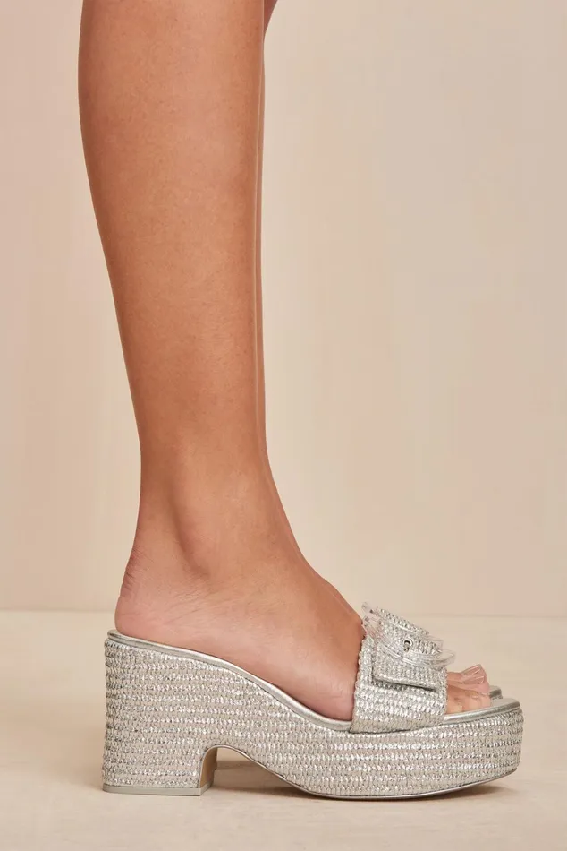 Cult Gaia Cleia Platform Silver Women Platforms