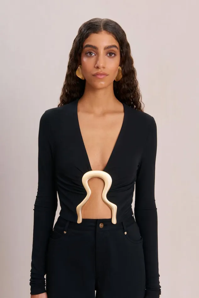 Cult Gaia Laia Top Black Women Tops