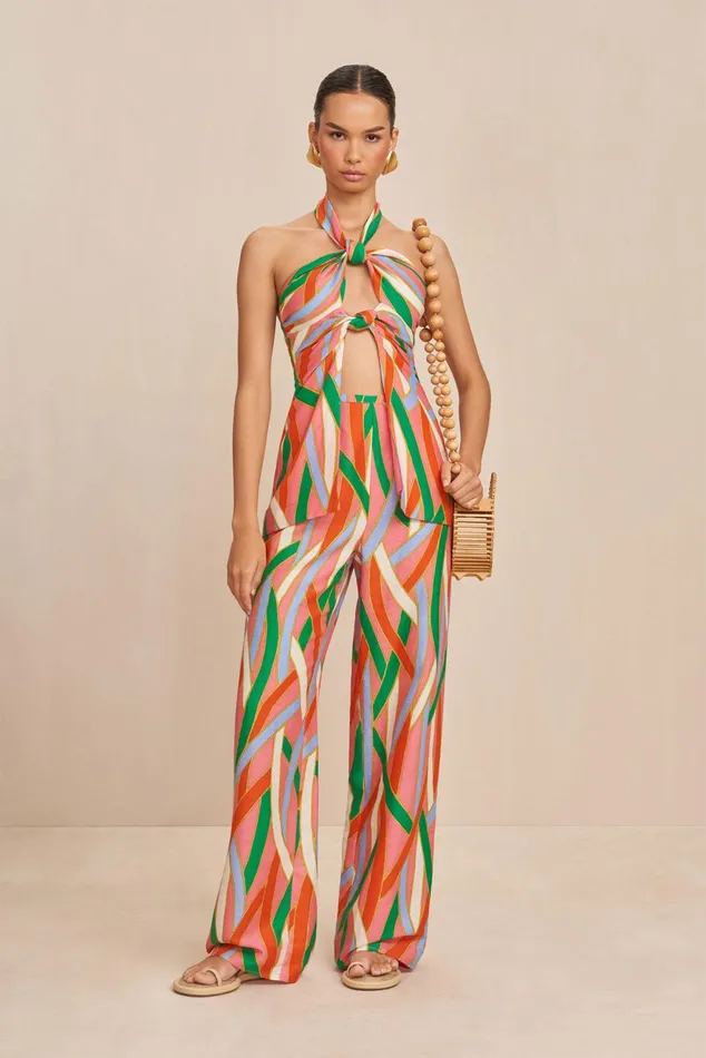 Cult Gaia Lane Pant Vintage Stripe Print Women Bottoms