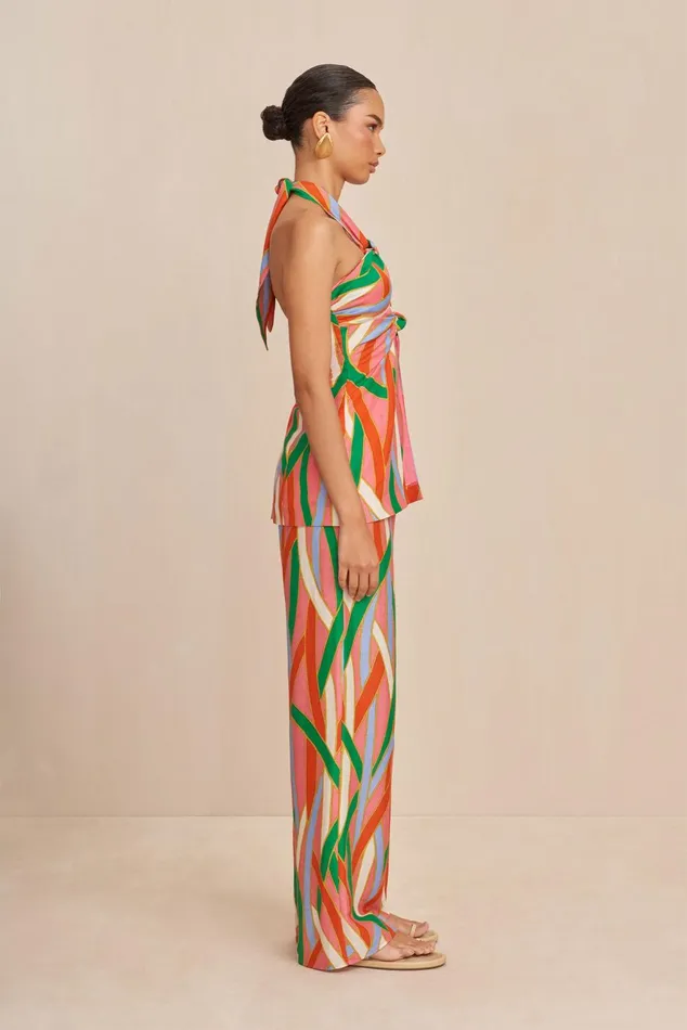Cult Gaia Lane Pant Vintage Stripe Print Women Bottoms