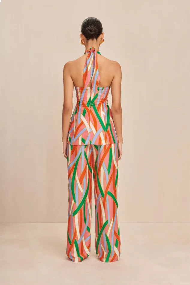 Cult Gaia Lane Pant Vintage Stripe Print Women Bottoms