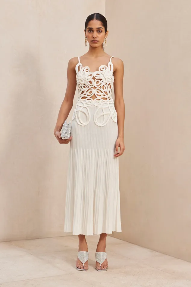 Cult Gaia Nalda Knit Dress Off White Women Dresses