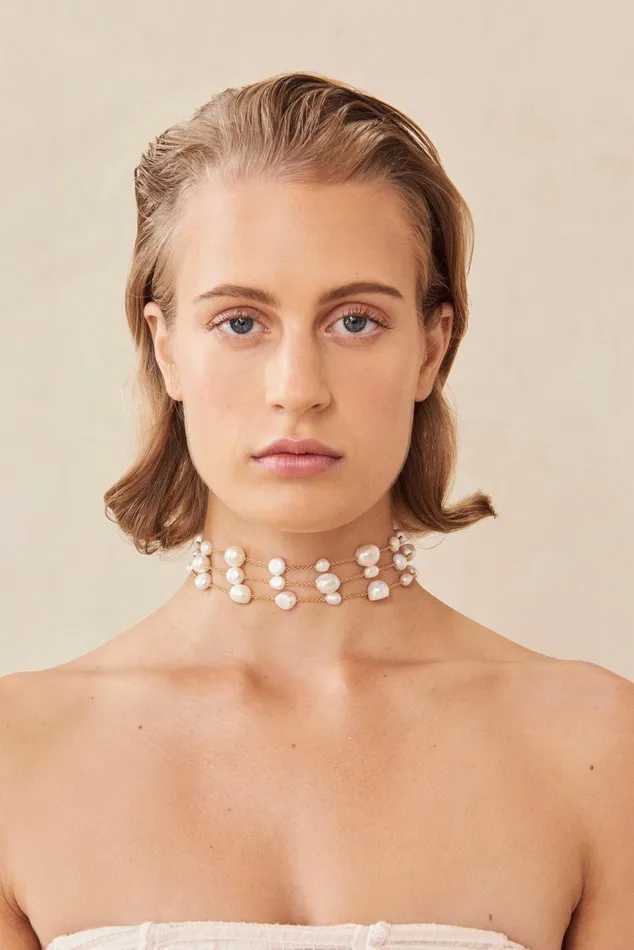 Cult Gaia Nyala Choker Pearl Women Necklaces Cult Gaia Nyala Choker Pearl Women Necklaces