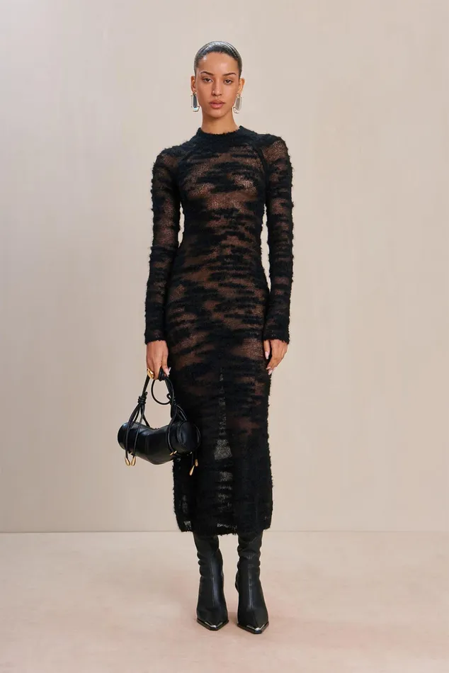 Cult Gaia Shalie Knit Dress Black Women Dresses