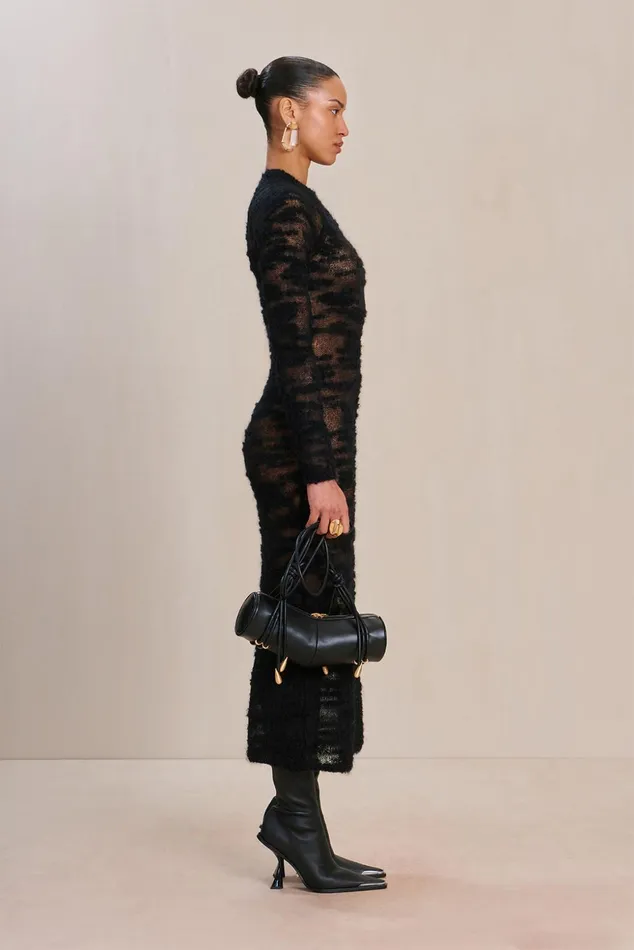 Cult Gaia Shalie Knit Dress Black Women Dresses