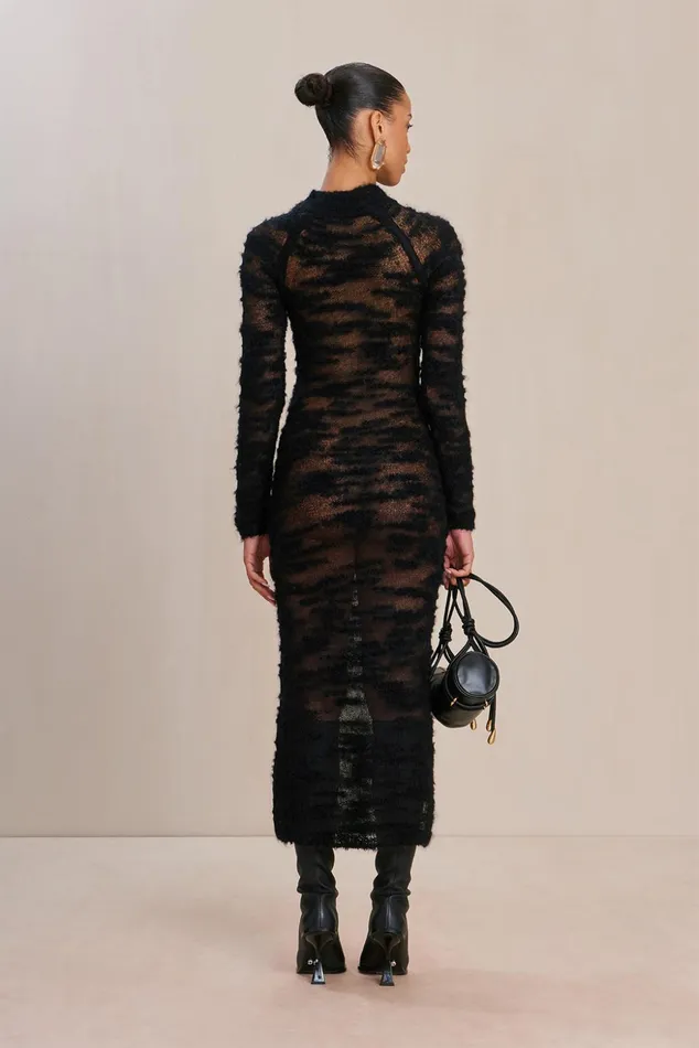 Cult Gaia Shalie Knit Dress Black Women Dresses