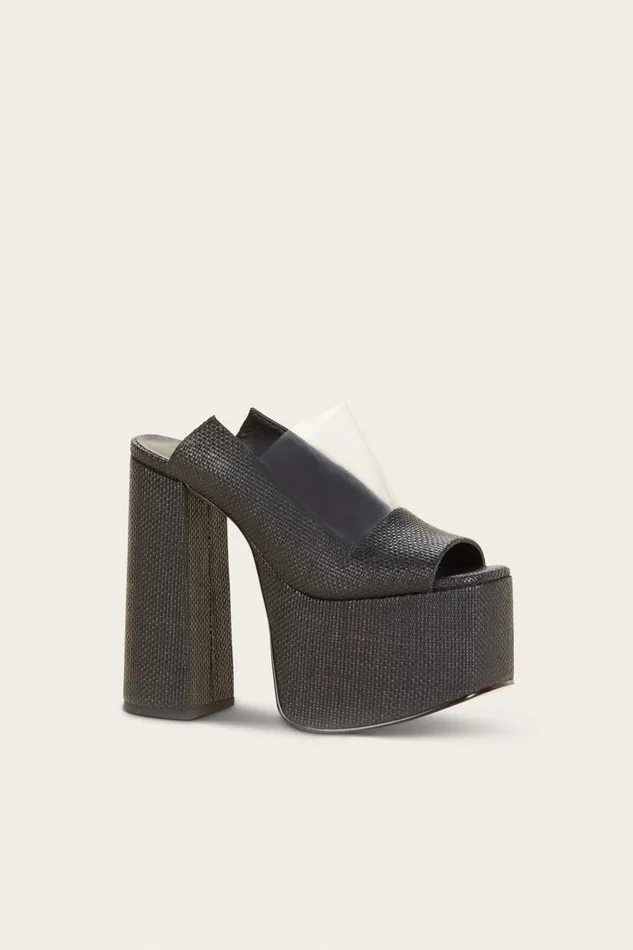 Cult Gaia Ziggy Platform Black Raffia Women Platforms Cult Gaia Ziggy Platform Black Raffia Women Platforms