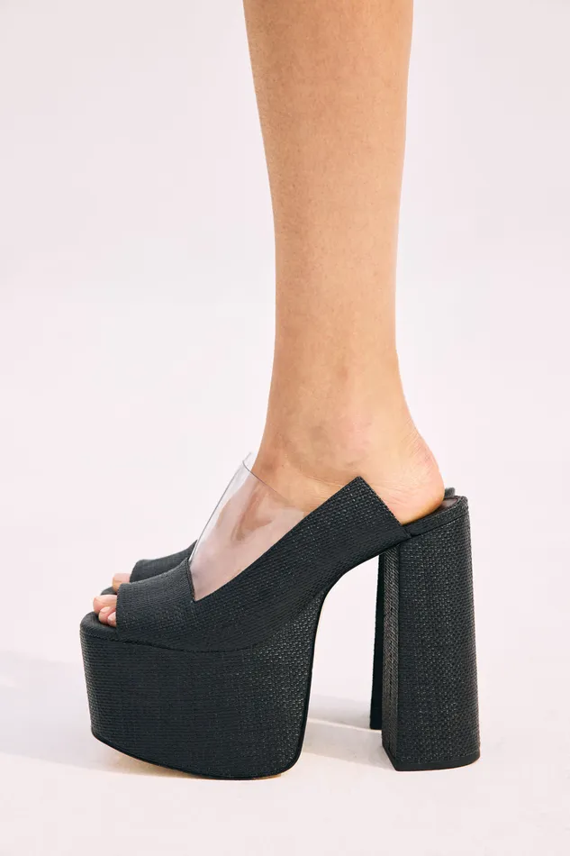 Cult Gaia Ziggy Platform Black Raffia Women Platforms Cult Gaia Ziggy Platform Black Raffia Women Platforms