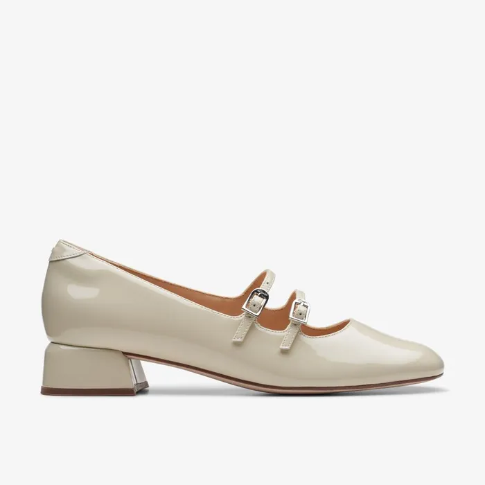 Daiss 30 Shine Ivory Patent Women Clarks Heels and Pumps